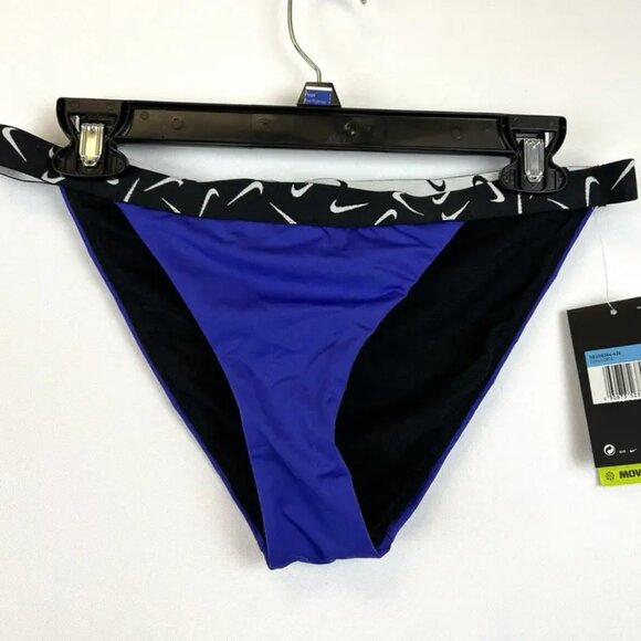 Nike Womens Logo Tape Banded Bikini Bottom Indigo Size M - Picture 1 of 3